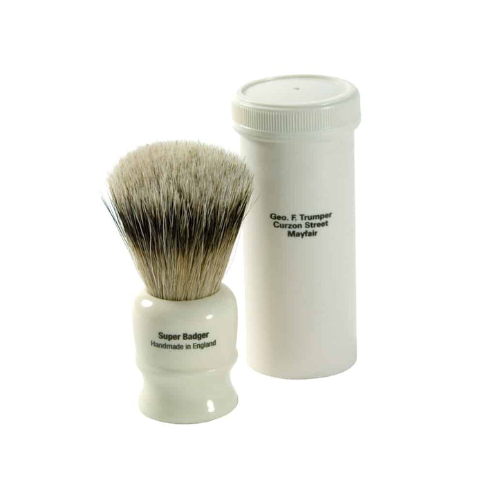 Geo. F. Trumper Shave Brush 2273 Super Badger W/Case-Ivory