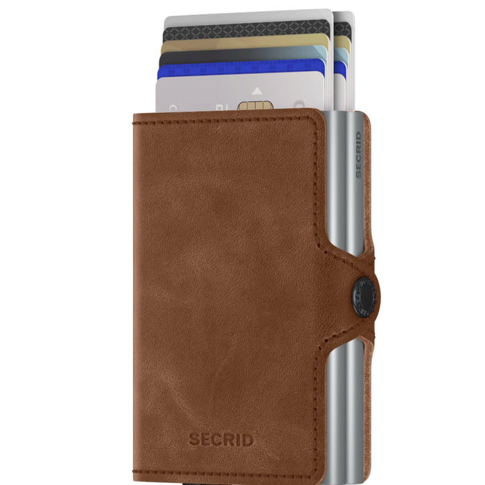 Secrid Twin Wallet Vintage Cognac Silver