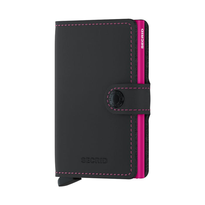 Secrid Mini Wallet Matte Black-Fuchsia