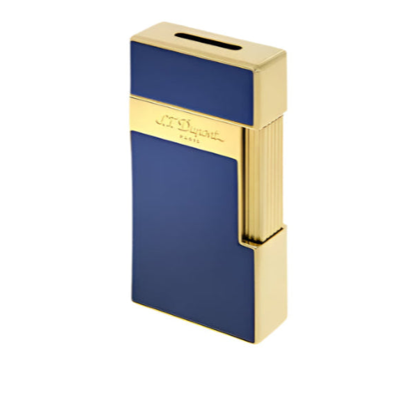 S.T. Dupont Biggy Lighter-Blue Lacquer & Gold