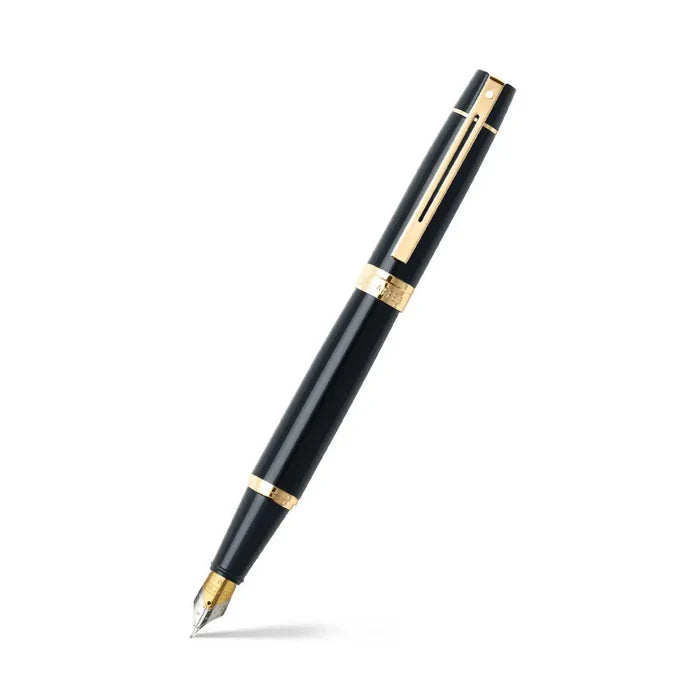 Sheaffer® 300 Glossy Black Fountain Pen with Gold Trim
