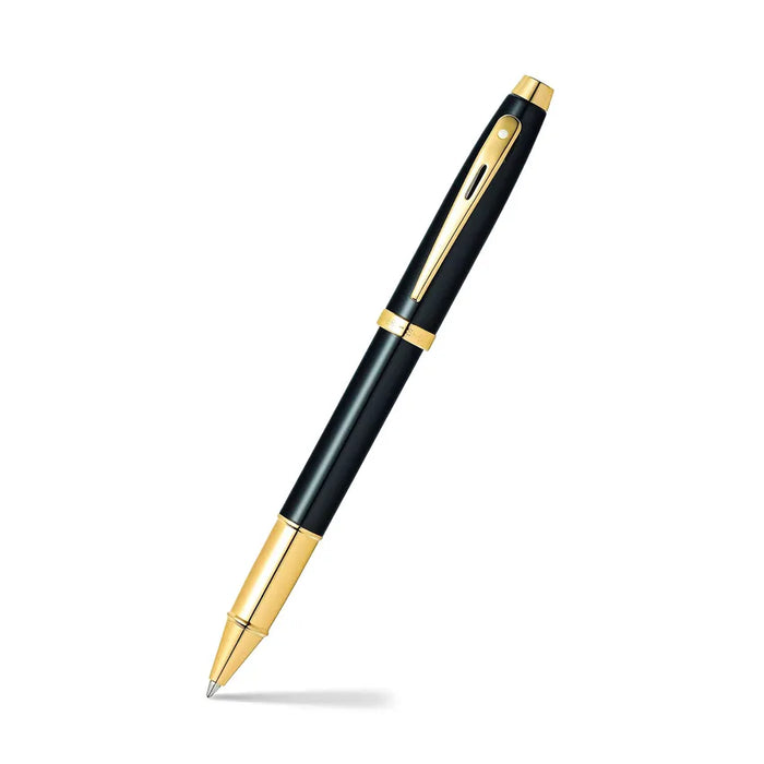 Sheaffer® 100 Glossy Black Lacquer Rollerball Pen with Gold-Tone Trim