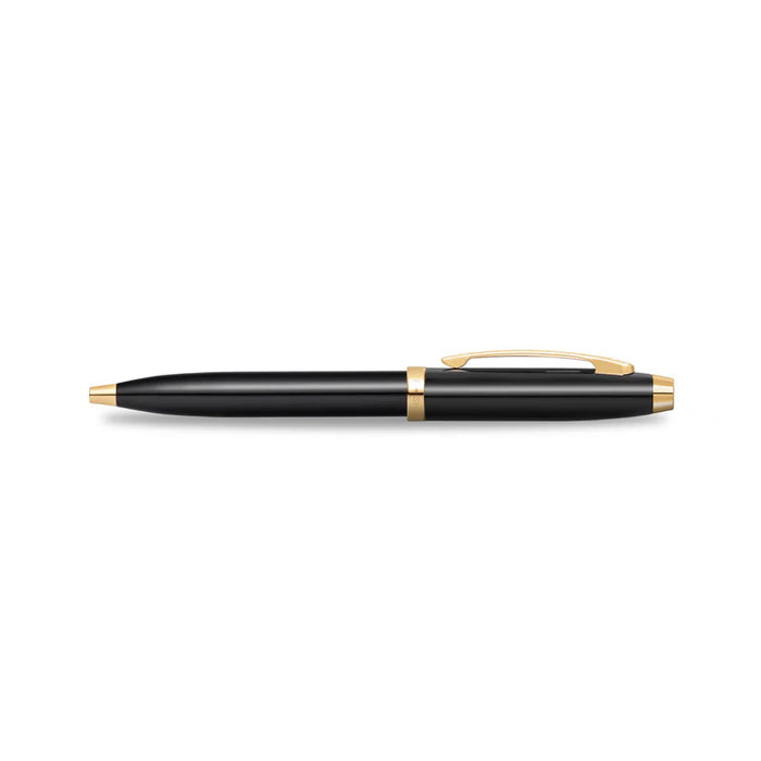 Sheaffer® 100 Glossy Black Ballpoint Pen With Gold Trim