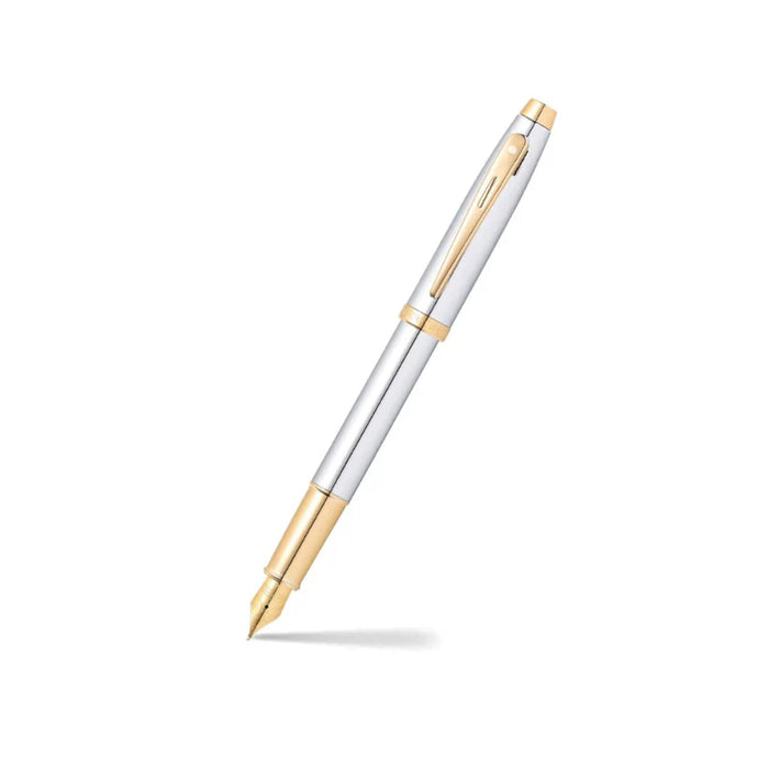 Sheaffer® 100 Chrome Fountain Pen with Gold Trim
