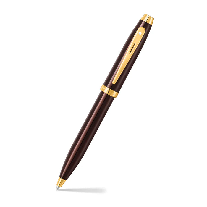 Sheaffer® 100 Glossy Coffee Brown Ballpoint Pen with PVD Gold-Tone Trim