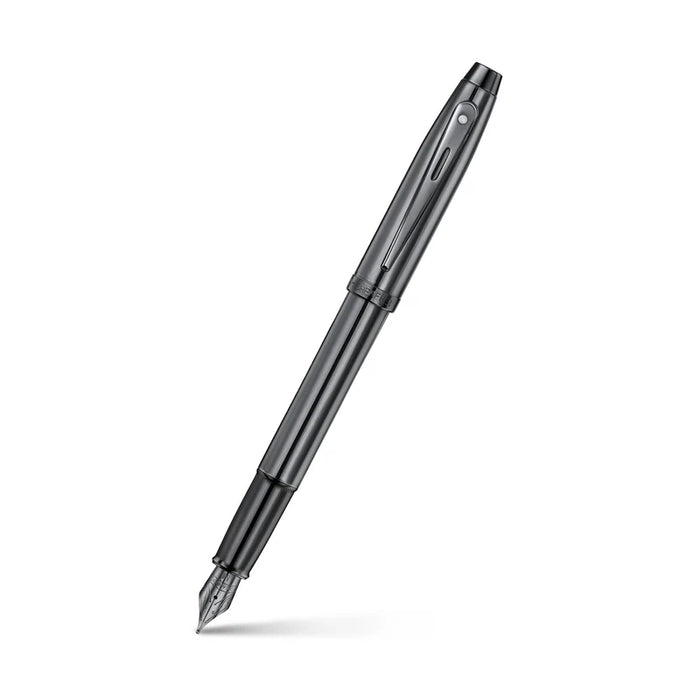 Sheaffer 100 Ionic Gunmetal Grey Fountain Pen with Shiny PVD Trim