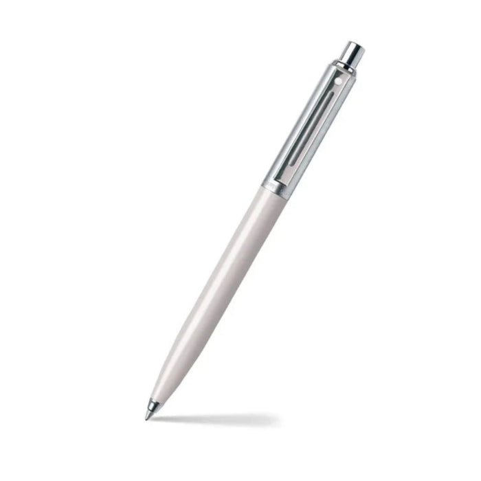 Sheaffer® Sentinel White and Chrome Ballpoint Pen with Chrome Trim