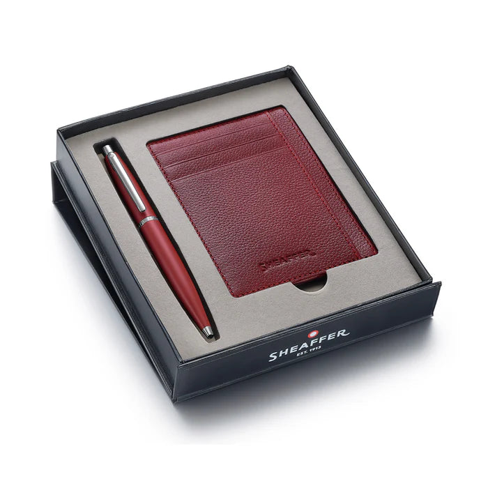 Sheaffer Scarlet Blaze Red Credit Card Holder and Gift Box/ No Pen
