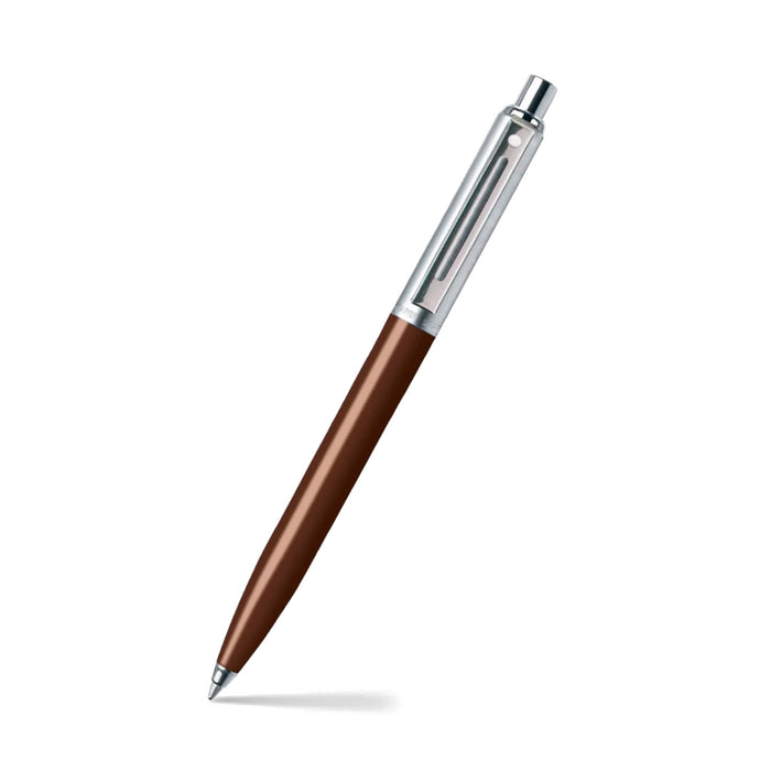 Sheaffer® Sentinel Brown and Chrome Ballpoint Pen with Chrome Trim