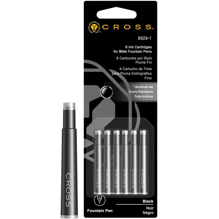 Cross Slim Ink Cartridges Black - 6 per pack