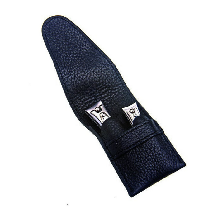 Niegeloh Capri Schwarz 2pc Manicure Set In Leather Case