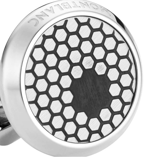 Montblanc Cufflinks Round Steel HoneyComb