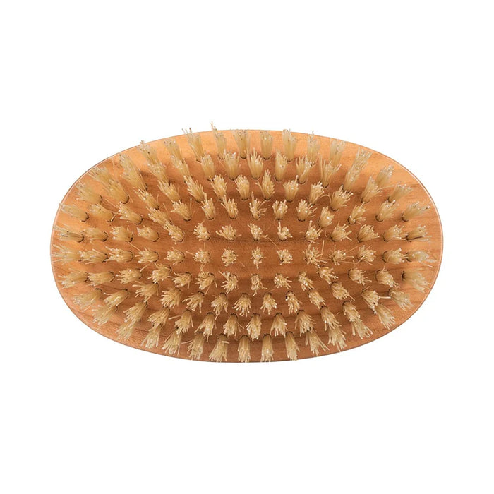 Kent MC4 Men's Finest Cherrywood Pure White Bristle Oval Travel Brush