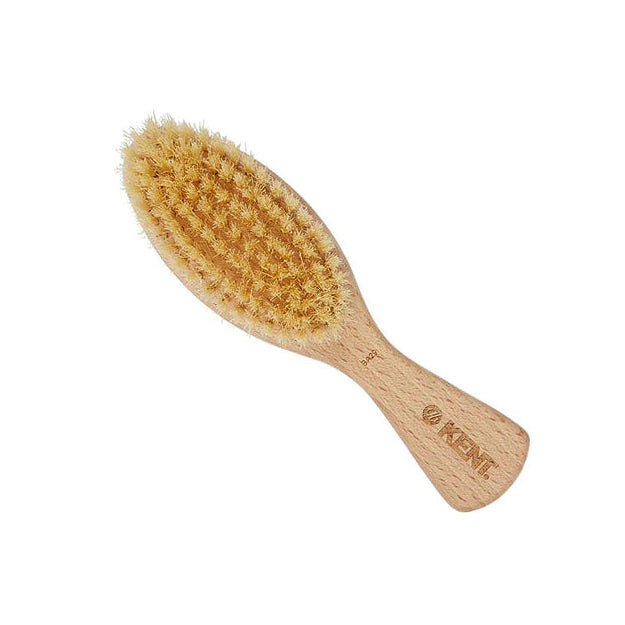 Kent Baby BA29 Soft Bristle Beechwood Brush with Canvas Travel Pouch