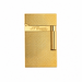 The front view of an S. T. Dupont Ligne 2 pocket cigar lighter in a yellow gold-plated finish diamond-head guilloche pattern. Model 016284. A luxury soft-flame lighter for cigar smoking.