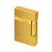S. T. Dupont Ligne 2 pocket cigar lighter in a yellow gold-plated finish diamond-head guilloche pattern. Model 016284. A luxury  soft-flame lighter for cigar smoking.