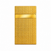 The back view of an S. T. Dupont Ligne 2 pocket cigar lighter in a yellow gold-plated finish diamond-head guilloche pattern. Model 016284. A luxury soft-flame lighter for cigar smoking.