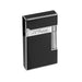 S. T. Dupont Ligne 2 luxury lighter in natural black lacquer with palladium accents with the brand logo engraved on the front, perfect for cigar smoking. Model 016296
