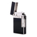 S. T. Dupont Ligne 2 luxury lighter in natural black lacquer with palladium accents with the brand logo engraved on the front, perfect for cigar smoking. Model 016296