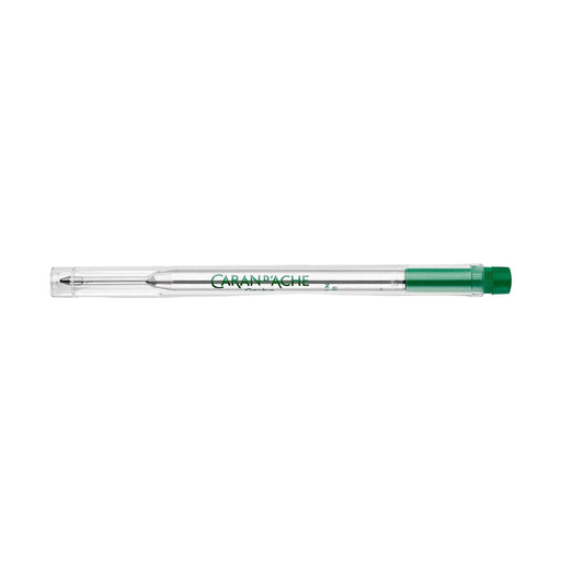 Caran d'Ache Goliath ballpoint pen refill in plastic tube with corresponding green coloured cap. Model Caran d'Ache 8418.00