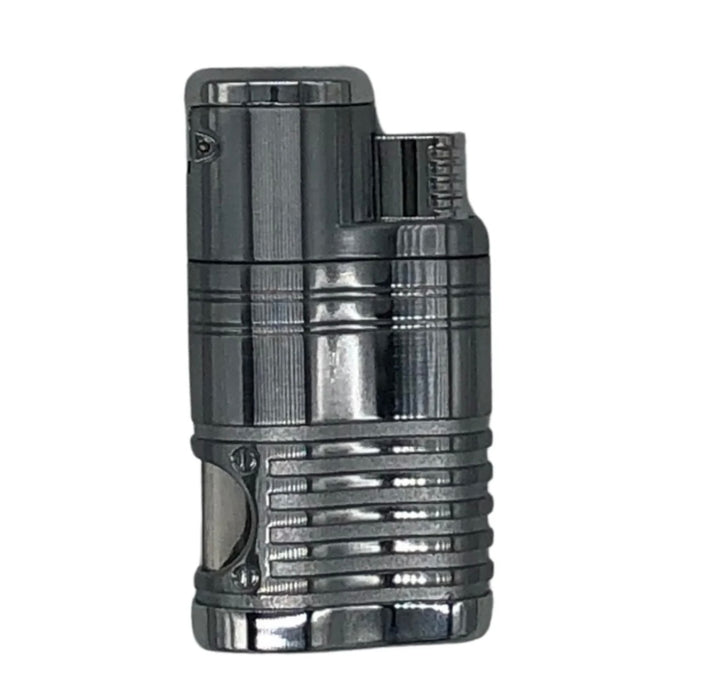 Regal Quad-Torch Red Flame Lighter-Silver