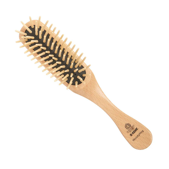 Kent WoodyHog Beechwood Wooden Quill Hairbrush