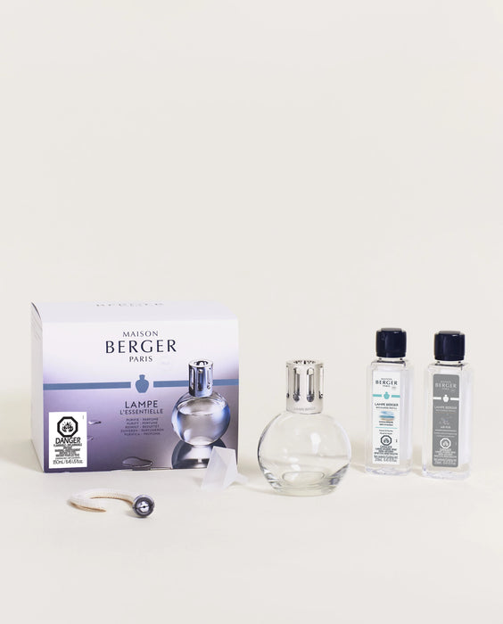 Maison Berger Essential Round Lamp Gift Set with 250ml (8.5oz) Air Pur So Neutral & 250ml (8.5oz) Ocean Breeze Fragrance