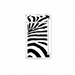 The front of a  compact S. T. Dupont Minijet Lighter with a zebra pattern, featuring an ergonomic shape and a side ignition bar, perfect for cigar smoking. Model 010072
