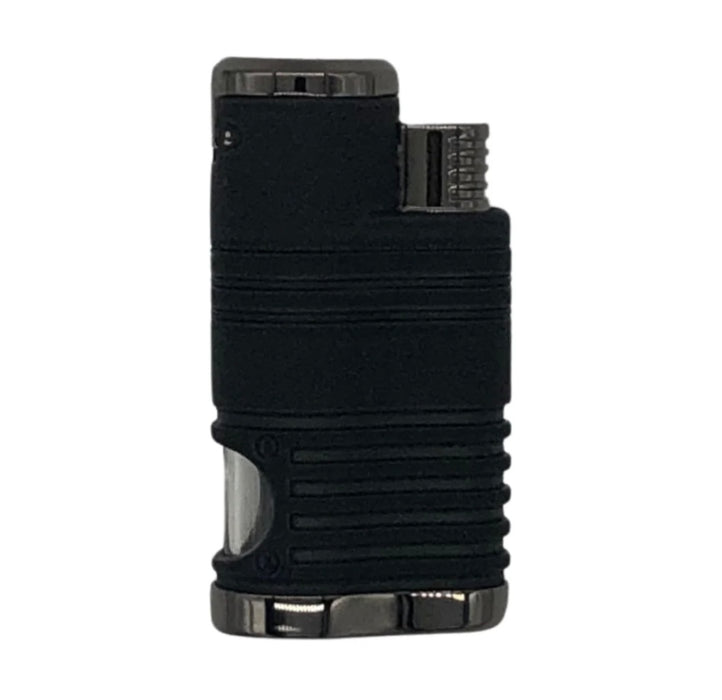 Regal Quad-Torch Red Flame Lighter-Black