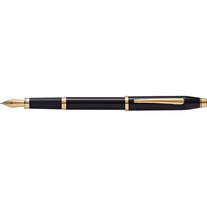 Cross Century II Fountain Pen-Black Lacquer/ Gold Plated Trim