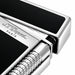 A close-up of an S. T. Dupont Le Grand luxury lighter in natural black lacquer and palladium-plated accents, perfect for cigar smoking. Model C23010