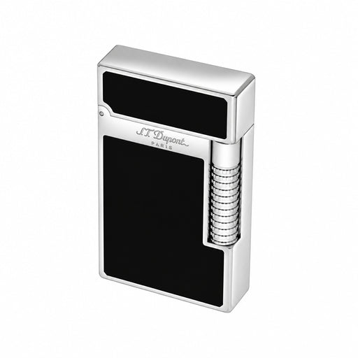 S. T. Dupont Le Grand luxury lighter in natural black lacquer and palladium-plated accents, perfect for cigar smoking. Model C23010