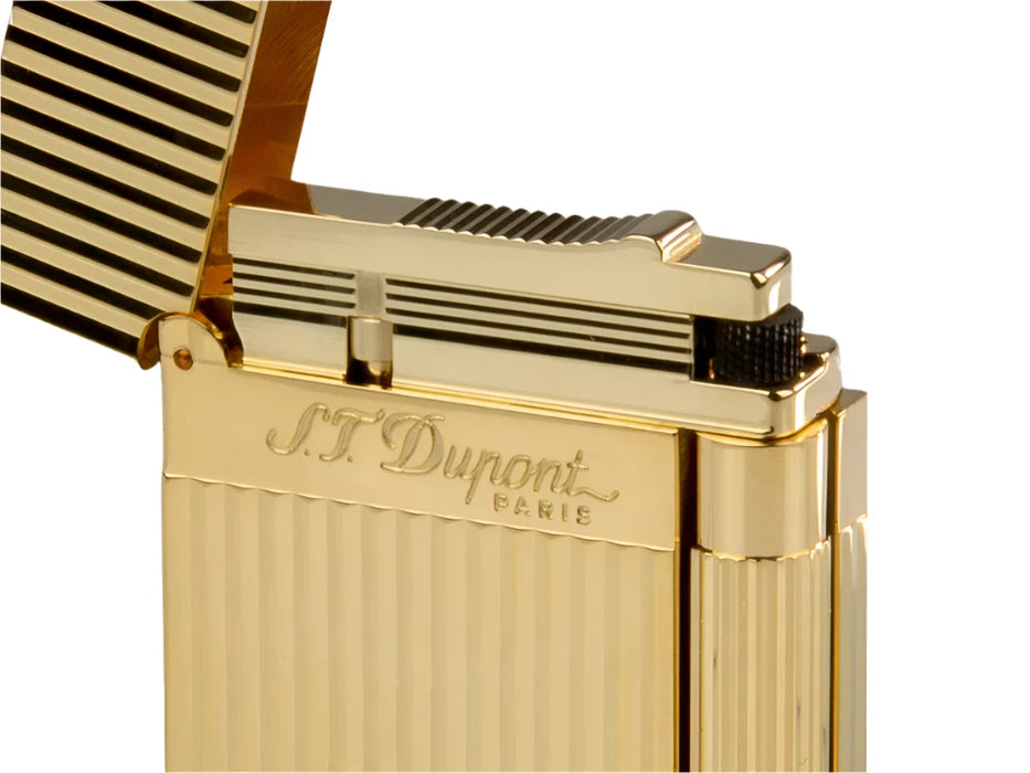 S.T. Dupont Ligne 2 Lighter-Gold with Vertical Lines