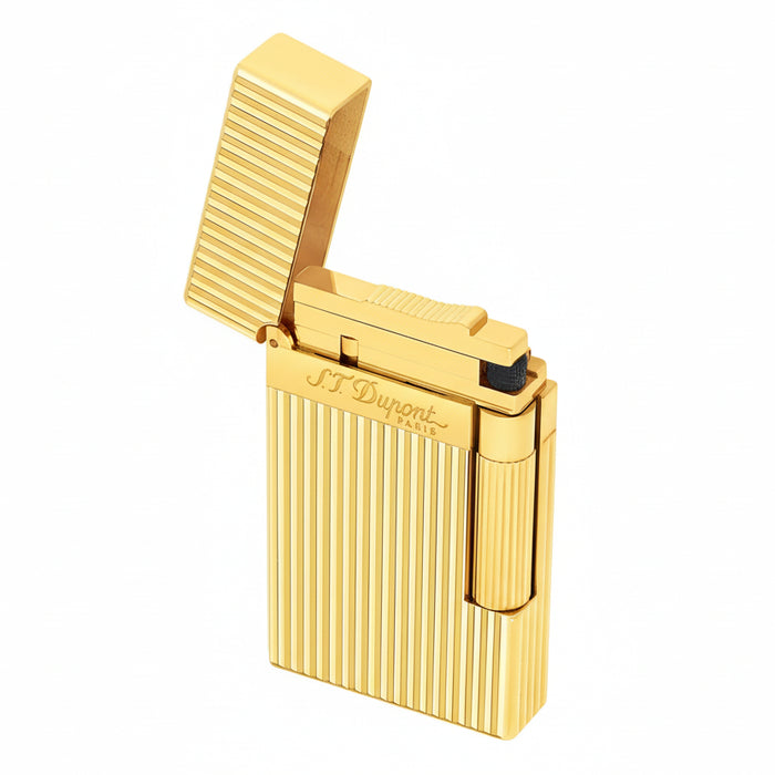 S.T. Dupont Ligne 2 Lighter-Gold with Vertical Lines