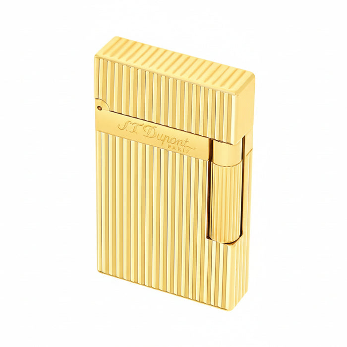 S.T. Dupont Ligne 2 Lighter-Gold with Vertical Lines