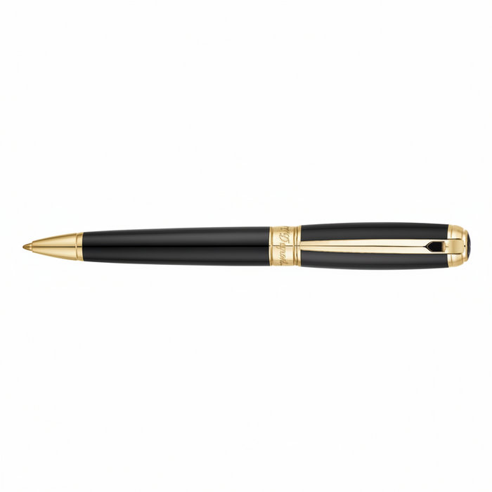 S. T. Dupont Line D Ballpoint Pen-Black/Gold
