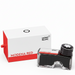 Montblanc Modena Red ink bottle with black ink and its white and red retail box on a clean white background.