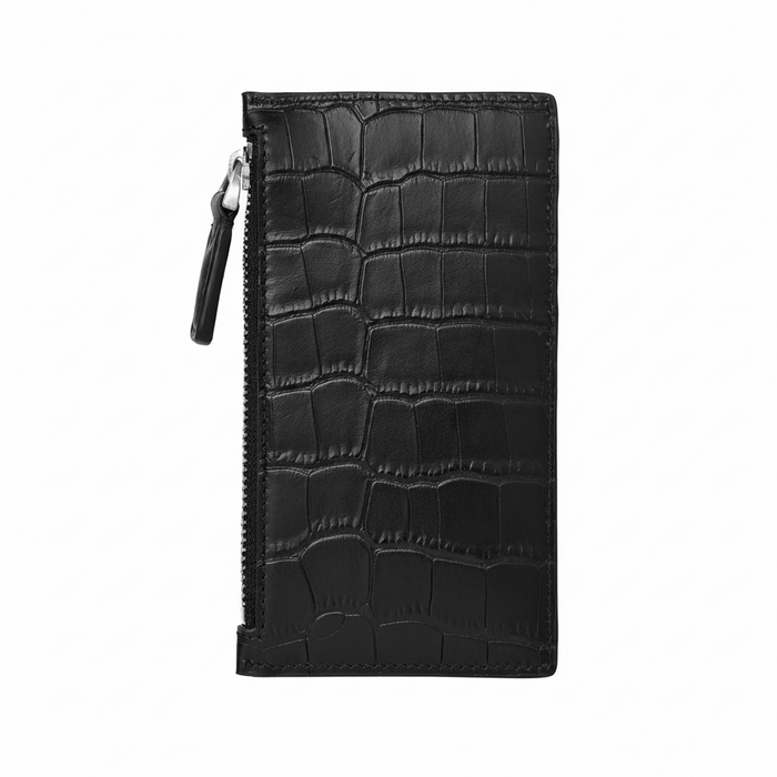 Montblanc Meisterstück Selection 5CC Card Holder with Zipper-Black Alligator