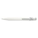 Caran d'Ache 849 Rollerball in white, with nickel-plated push retractable button  and clip. Ident. No. 846.502