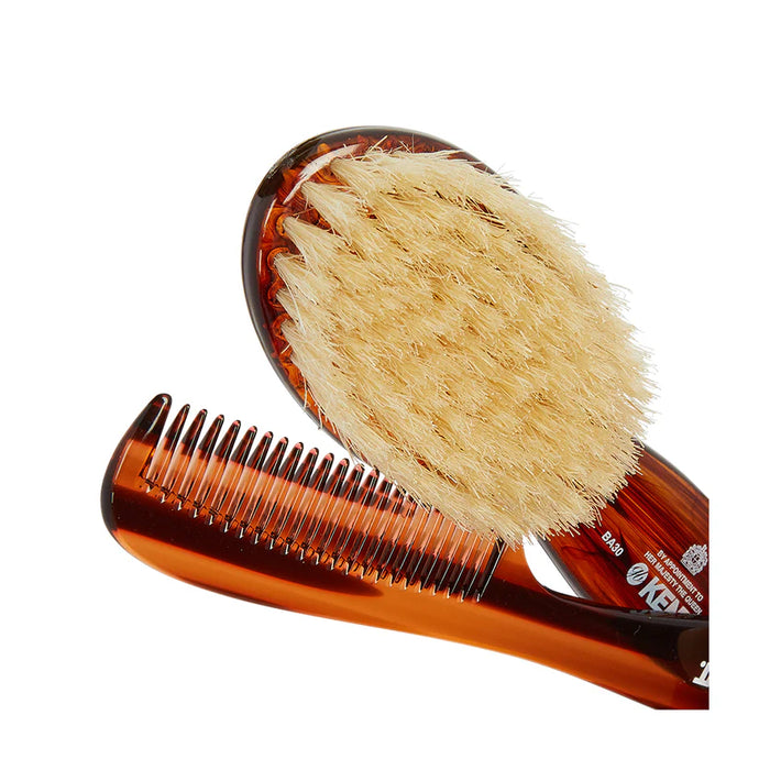 Kent BA30 Soft Natural Bristle Baby Brush and Comb Set