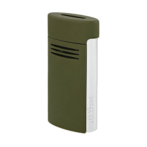 S. T. Dupont Megajet Matt khaki lighter, Model 020713, premium windproof flat flame torch lighter for cigar smoking. 