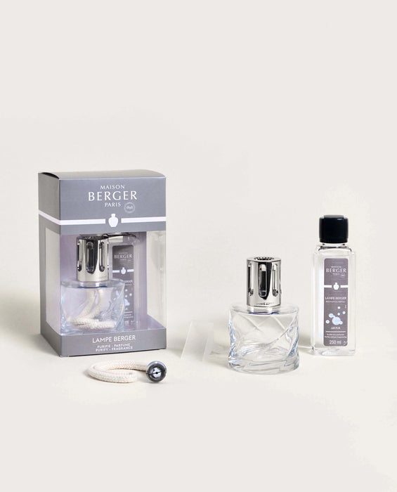 Maison Berger Spirale Clear Lamp Gift Set with 250ml (8.5oz) Air Pur So Neutral