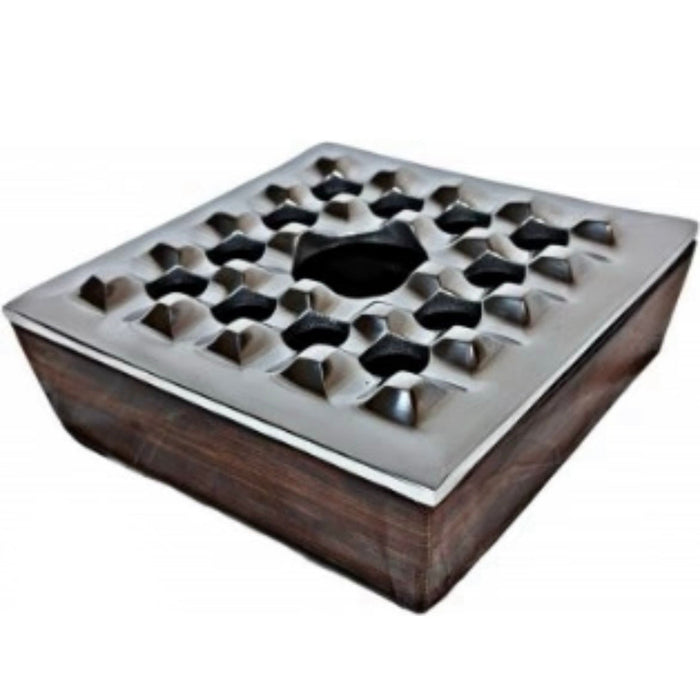 Large Grid Deluxe Silver Cigar Ashtray