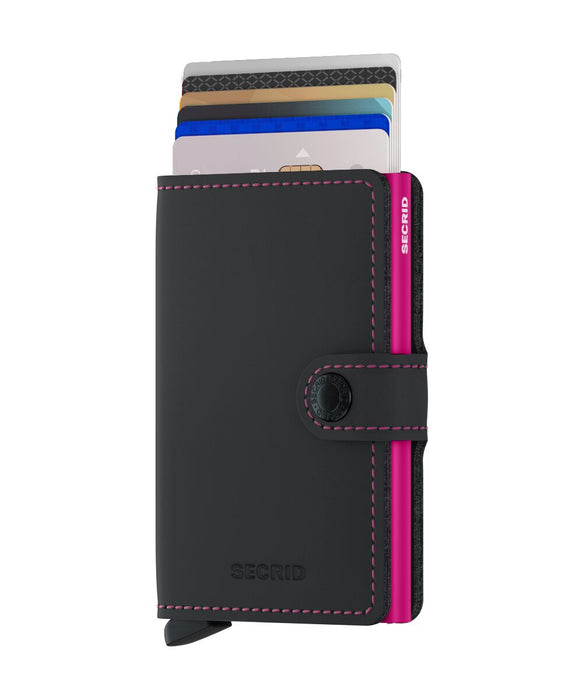 Secrid Mini Wallet Matte Black-Fuchsia