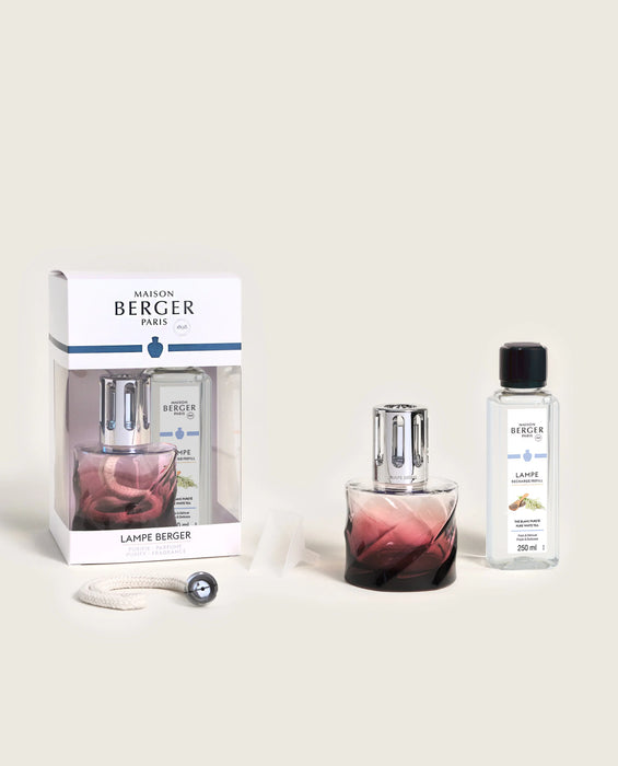 Maison Berger Spirale Garnet Lamp Gift Set with 250ml (8.5oz) Pure White Tea Fragrance