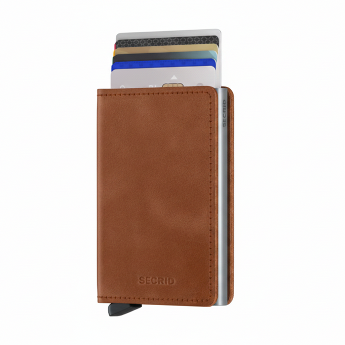 Secrid Slim Wallet Vintage Cognac-Silver