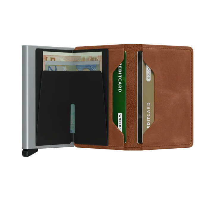 Secrid Slim Wallet Vintage Cognac-Silver