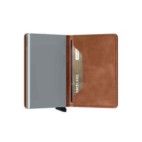 Secrid Slim Wallet Vintage Cognac-Silver