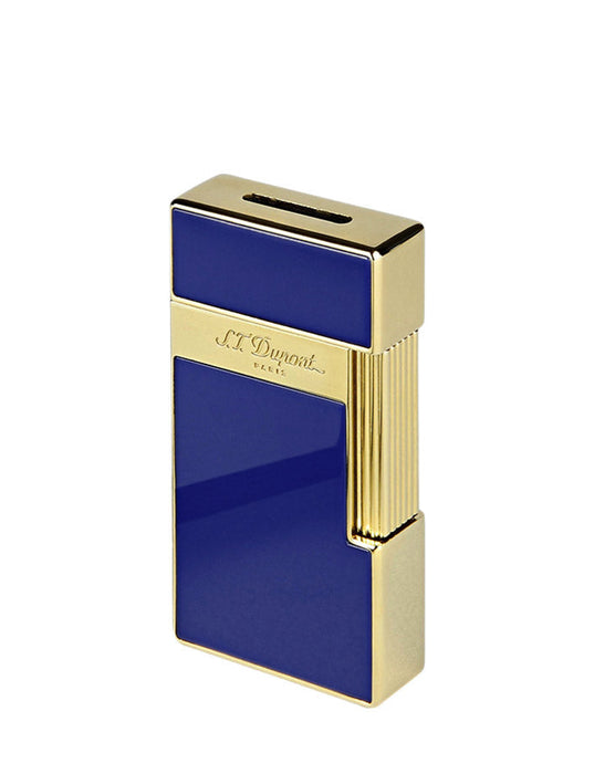 S.T. Dupont Biggy Lighter-Blue Lacquer & Gold