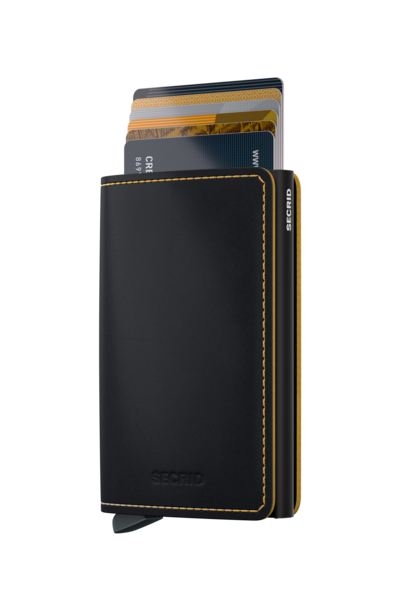 Secrid Slim Wallet Matte Black-Ochre